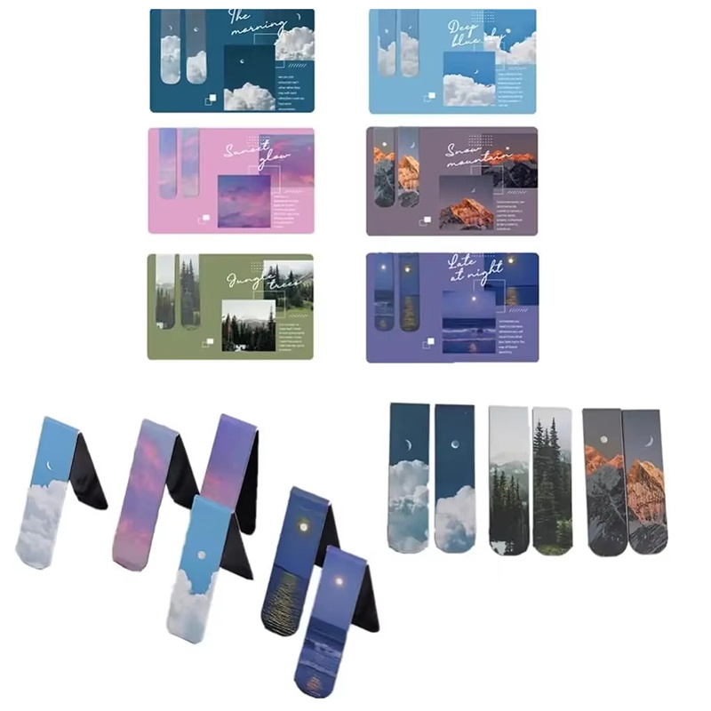 Bookmark Magnetic Clip - 2pcs Landscape Themed Magnetic Bookmarks Magnet