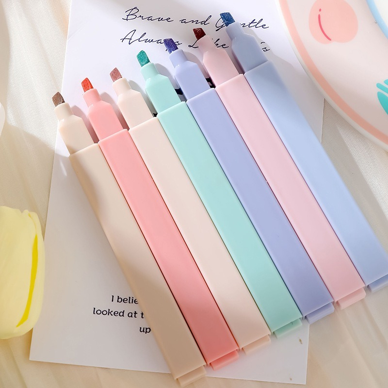 Highlighter Set Pastel - 6pcs/set Pastel Color Highlighter Kawaii Stationery