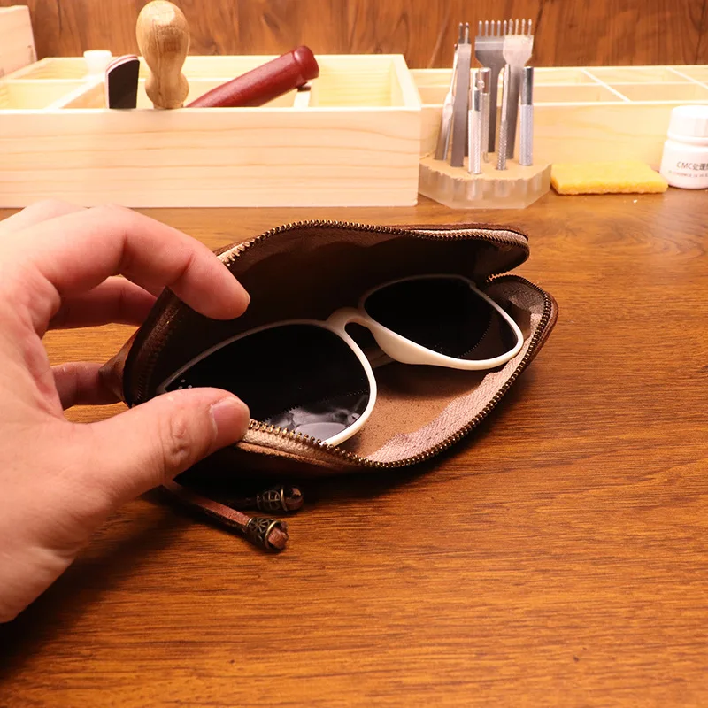 Cowhide pen bag for men vintag - Tan Stationery & Office Supply 评论和价格