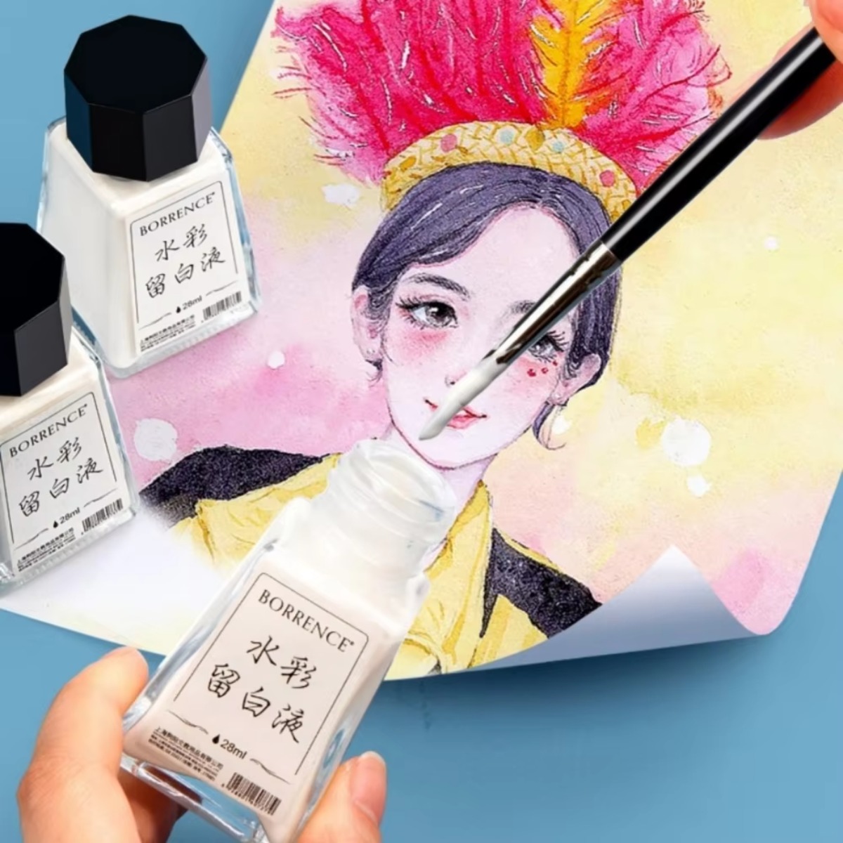 Borrence 28ml Watercolor Maski - Correction Fluid White 评论和价格