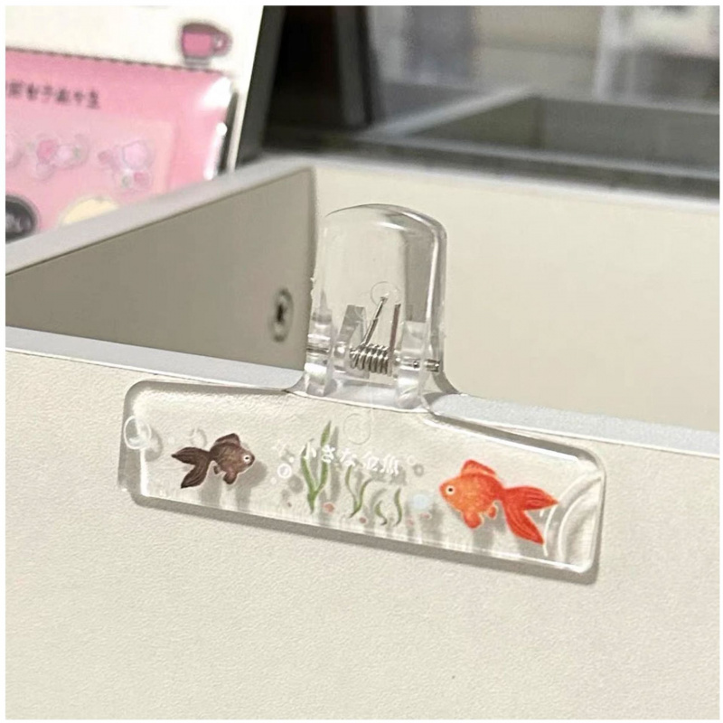 1PC Transparent Acrylic Goldfi - Binder Clip Assorted 评论和价格