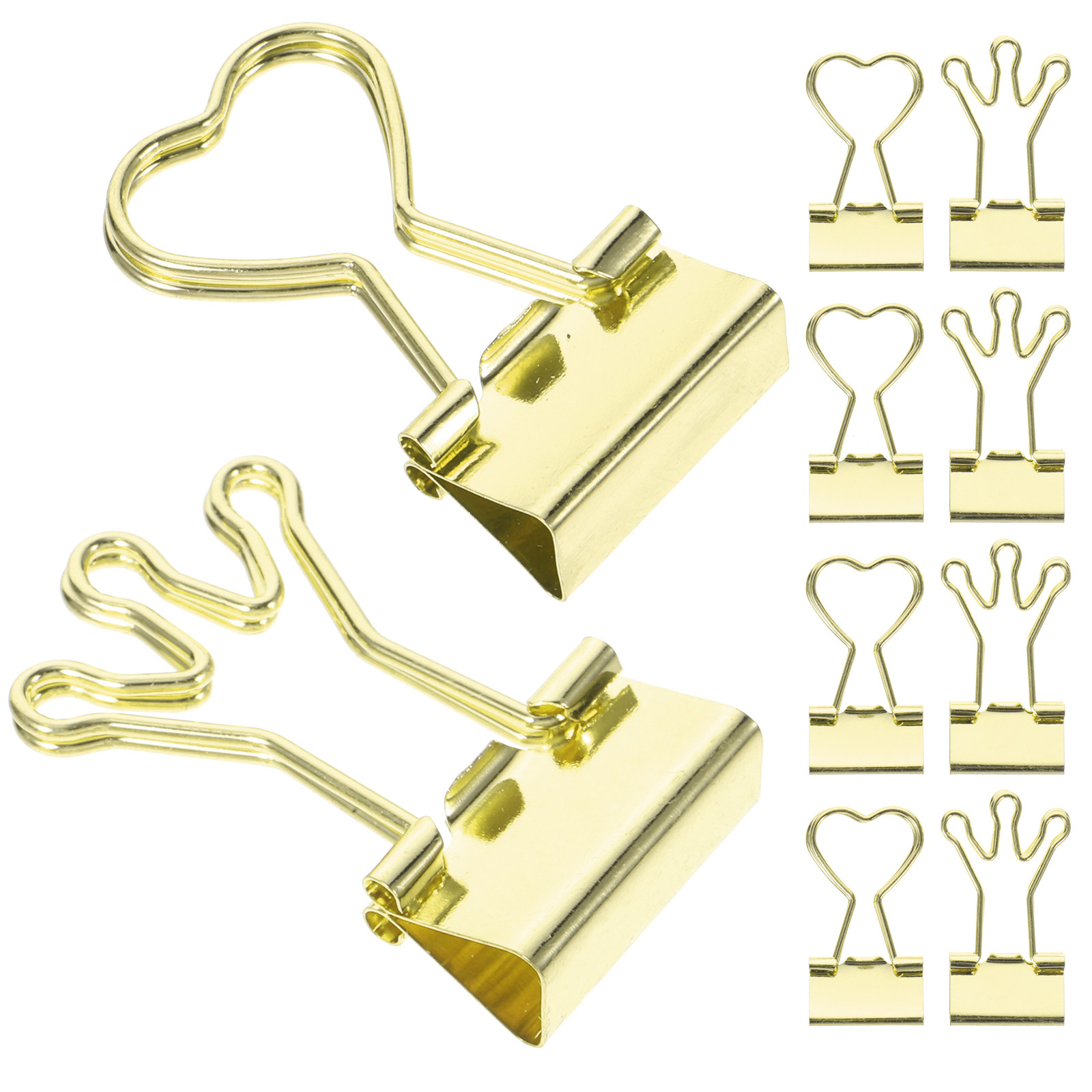 10Pcs Heart Shape Tail Binder  - Binder Clip Assorted 评论和价格