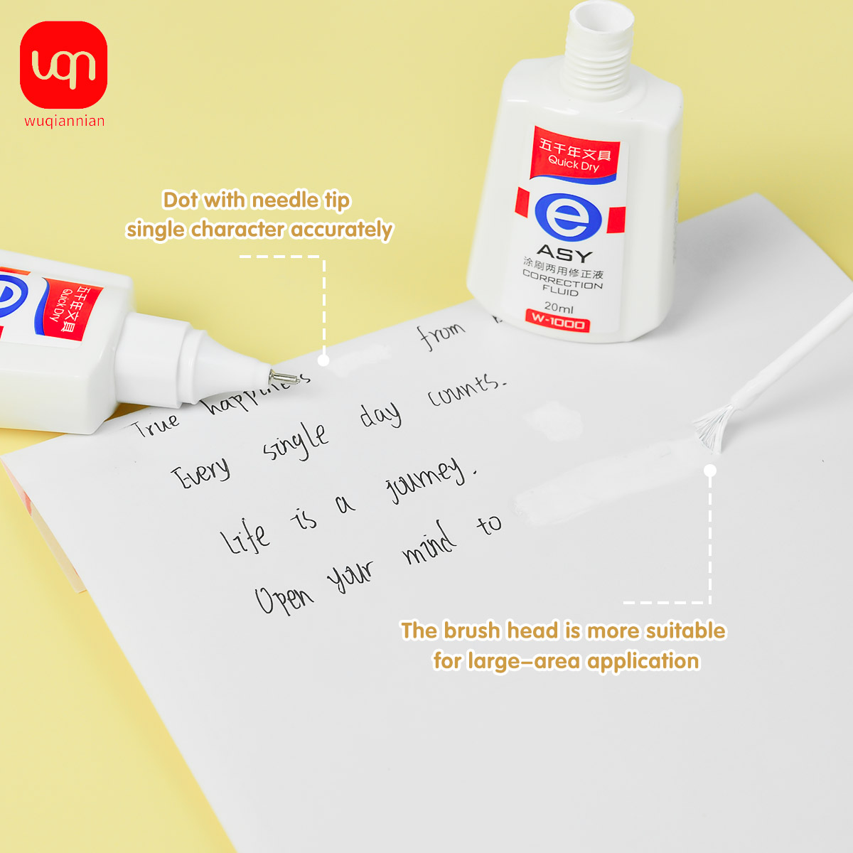 WQN Quick-Dry Correction Fluid - Correction Fluid White 评论和价格