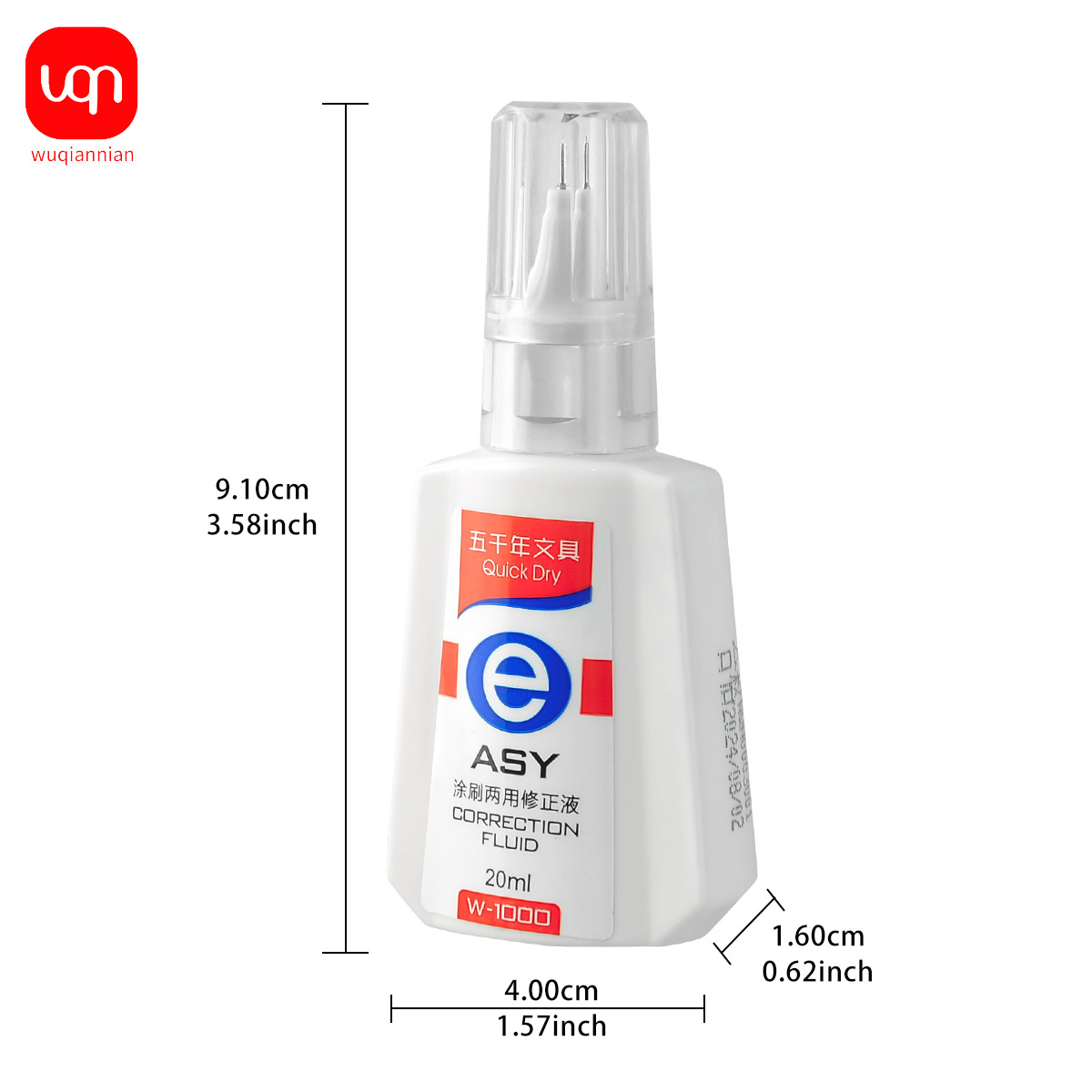 WQN Quick-Dry Correction Fluid - Correction Fluid White 评论和价格