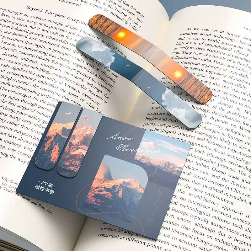 2pcs Landscape Themed Magnetic - Bookmark Magnetic Clip 评论和价格