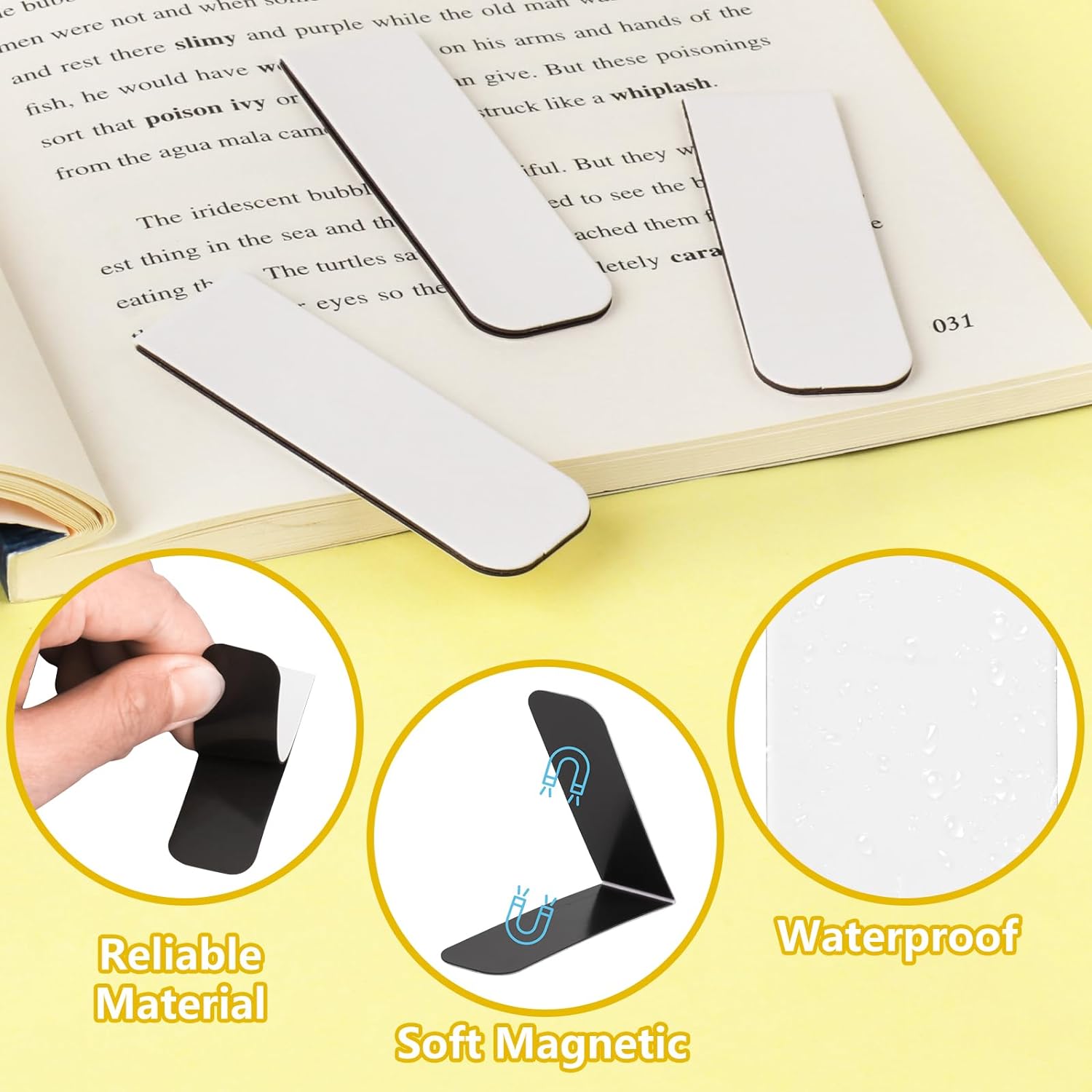 15PCS Blank Sublimation Magnet - Bookmark Magnetic Clip 评论和价格